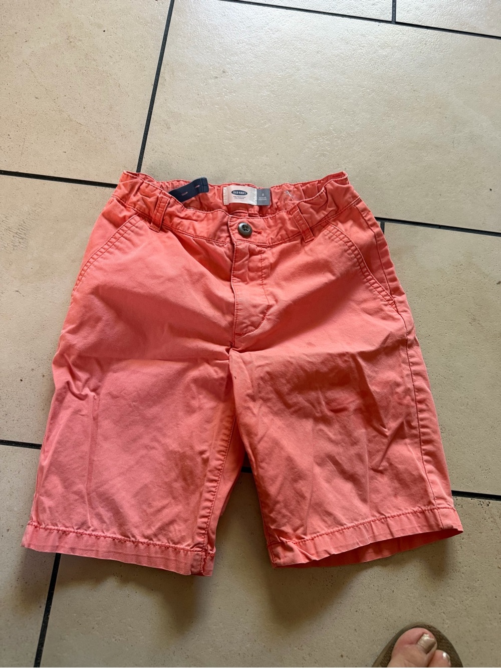 Old Navy Coral Flat-Front Cotton Shorts
